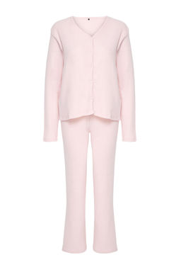 Trendyolmilla Pembe F?rcal? Soft Fitilli H?rka Orme Pijama Tak?m? THMAW25PT00074 фото 13