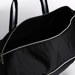 Сумка дорожная на молнии, наружный карман, отделение для обуви, длинный ремень, цвет чёрный - Simaland фото 4