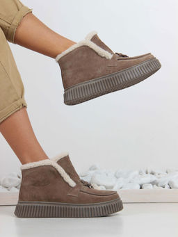 Ботинки EDART 307.от11 br. коричневый капучино замша/шерсть - Ed'art фото 6