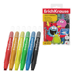 Мелки гелевые ErichKrause "Jolly Friends" 6цв. (65539)