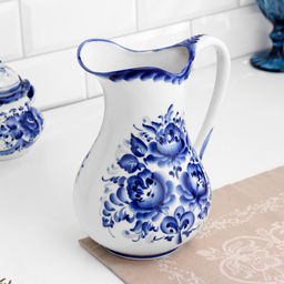 Кувшин фарфор «Аннушка», 1.5 л, 20.5 см, гжель