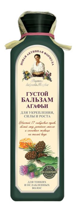 П.Р. Рецепты бабушки Агафьи Бальзам Густой укрепл.сила рост волос 350мл темн.бут.