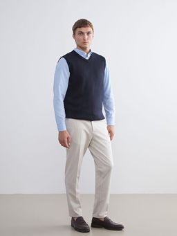 Standart Kal?p V Yaka Erkek Triko S?veter