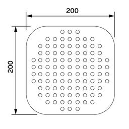 Лейка стационарная ZEIN Z019, пластик, квадратная с округленными углами, 1 режим, белый/хром