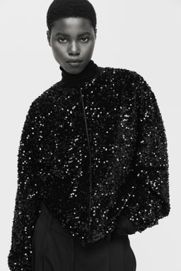 Cazadora bomber de lentejuelas - H&m фото 2
