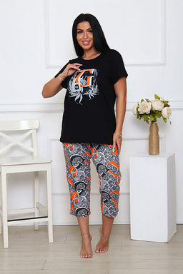 Костюм с бриджами, принт, черный (938-3) - Плиона фото 5