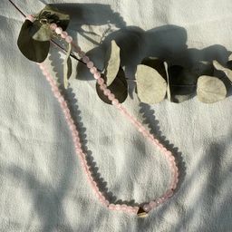 Колье со вставкой из Розового кварца 43 см +