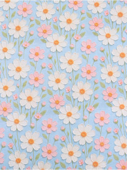 Цена за 10 шт. Бумага упаковочная крафтовая «Цветочная», 50 × 70 см