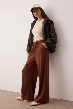 Lacivert Mevsimlik Wide Leg/Genis Paca Baplama Detayl? Esnek Orme Esofman Alt? TWOAW26EA00005 - Trendyolmilla фото 6