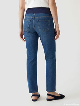 Kar?n Panelli Straight Fit Hamile Jean Pantolon