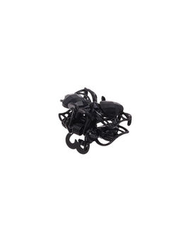 Цена за 6 шт. Крабик для волос «Чёрные кружева», два сердца, 2.3 см, чёрный