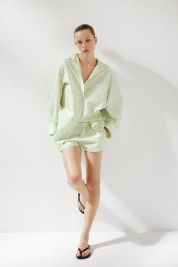 OVERSIZE STRIPED POPLIN SHIRT - Zara фото 8