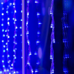 Гирлянда Водопад 2?1.5 м, IP20, прозрачная нить, 400 LED, свечение синее, 8 режимов, 220 В - Luazon lighting фото 6