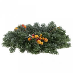 Декоративный венок Елка с ягодой д29см, пластик, зеленый патина (Россия) - Домашняя мода фото 3