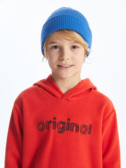Nak??l? Uzun Kollu Polar Erkek ?ocuk Hoodie
