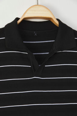 TRENDYOL MAN Siyah Regular Polo Yaka Dokulu Polo Yaka T-shirt TMNSS25PO00044 - Trendyolmilla фото 4