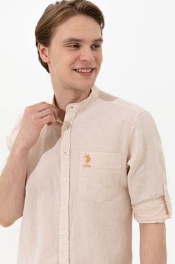 U. S. Polo Assn Мужская оранжевая рубашка с длинным рукавом - U.s. polo assn фото 2