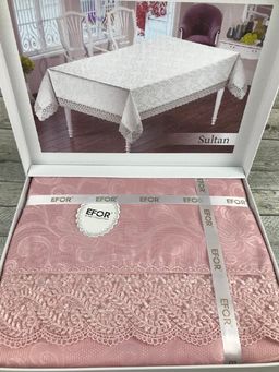 Скатерть EFOR SULTAN 160*350 прямоугольная пудровый