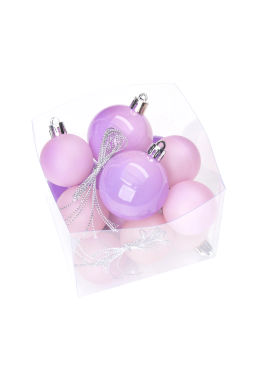 Набор новогодних шаров микс (12 шт) SF-8001, фиолетовый №4 - Больше подарков фото 5