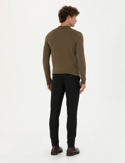Siyah Arm_rl_ Slim Fit Kanvas Pantolon