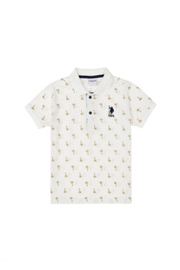 Футболка U.S. Polo Assn для мальчиков из хлопка экрю  фото 12