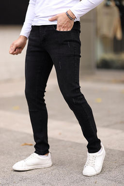 Siyah Smoke Skinny Fit Esnek Kuma_ Jeans Kot Pantolon TMNAW25JE00013