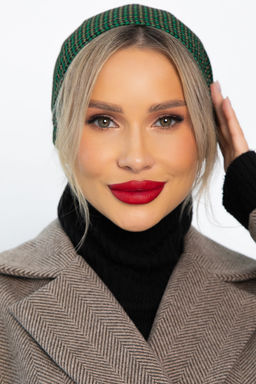 Чалма с резинкой (зелено-бежевая) ЧР9-23М