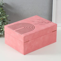 Шкатулка для украшений «Веточка. Радуга», с зеркалом, искусственная кожа, розовая, 18×24.5×11 см