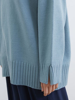 Bisiklet Yaka Oversize Kad?n Triko Tunik