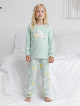 К 1541/дымчатый нефрит,цв.попугайчики пижама дет