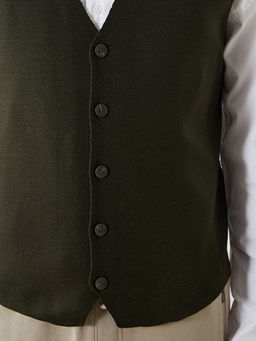 Standart Kal?p V Yaka Erkek Triko Yelek