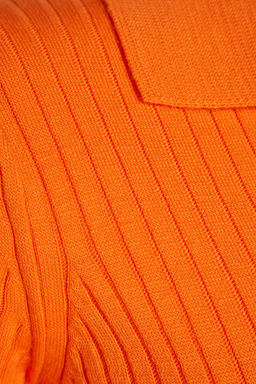 Turuncu Midi Triko Polo Yaka Elbise TWOAW22EL1376