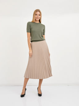 юбка длины ниже колен с плиссировкой