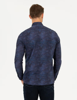 Lacivert Slim Fit Uzun Kollu G_mlek