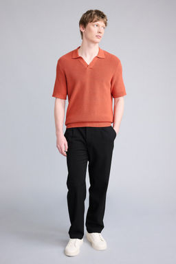 %100 Pamuk Standard Fit Triko Polo Ti__rt - Defacto фото 2