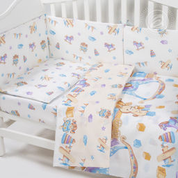 Детство Набор для новорожденных Детство/Борта:6шт; Подушка:1 шт-40*60; Наволочка(клапан):1шт.-40*60; Простыня на резинке:1шт.-120*60; Одеяло:1шт.-110*90; Пододеяльник:1шт.-110*90 Набор в кроватку (бязь)