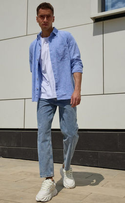 Рубашка д/р лен TF311-0460 jeans