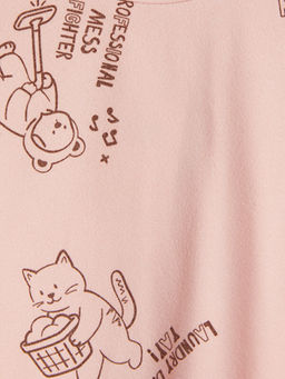 Bisiklet Yaka K?z ?ocuk Pijama Tak?m
