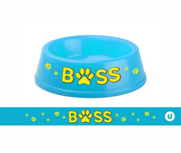 Цена за 3 шт. Миска пластиковая "МОЙ БРО - БОСС!, цвет небесно-синий, 21*6,5см (логотип на миске) 700мл