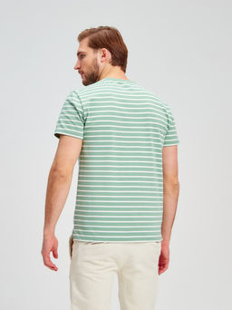 Футболка мужская короткий рукав GREG G145-KD4-UT22 (зеленая полоска)  фото 4