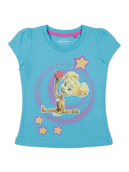 CRB wear/CAK 62138 Футболка для девочки, голубой/Ex.Cherubino  фото 2