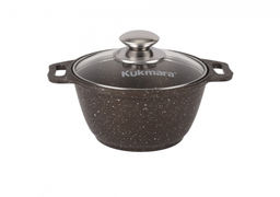 ЛА_АП_MARBLE (кофейный) Кастрюля 1,0 л со стекл. кр, арт. кмк12а