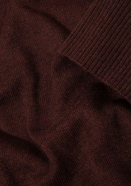 Bisiklet Yaka Kahverengi Kazak - Mavi фото 10