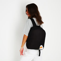 Рюкзак школьный текстильный «Утка», 38×14×27 см, чёрный