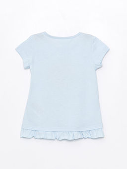 Bisiklet Yaka K?sa Kollu Bask?l? K?z Bebek Ti??rt - Waikiki фото 2