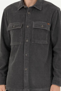 Мужская рубашка антрацитового цвета с длинным рукавом - U.s. polo assn фото 6