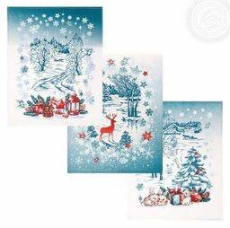 Полотенце 50*60 см. Синий иней рогожка хлопок 100% - Лен поволжья фото 5