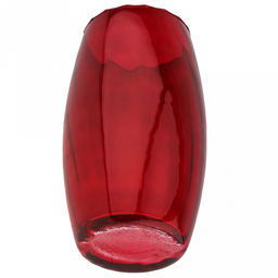 Ваза для цветов стеклянная "Лагиза" 3л, д14см, h25см, рифленная, "Прованс-1600", бордо (Россия)