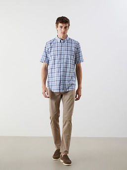 Regular Fit K?sa Kollu Ekose Erkek G?mlek