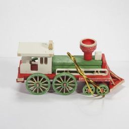 Новогодние елочные игрушки: Ретро паровоз 3020 White cabin - Idh фото 4